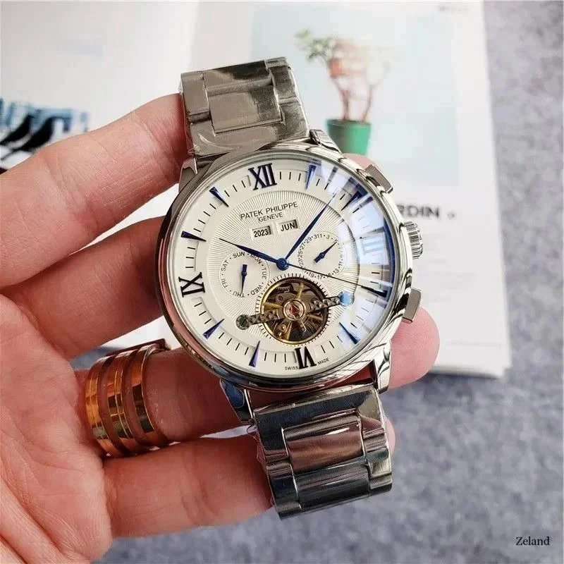 Patek Philippe Nautilus Rose Gold Silver Dial Luxury Watch