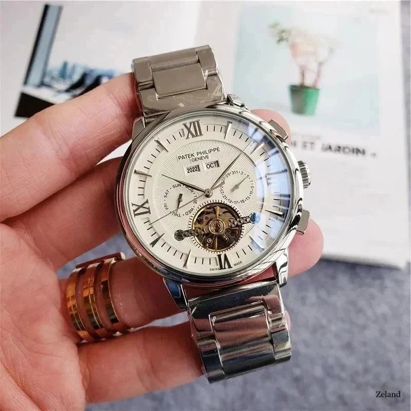 Patek Philippe Nautilus Rose Gold Silver Dial Luxury Watch