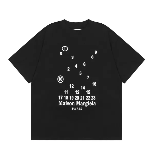 Maison Margiela Tabi Print Black T-Shirt - 6