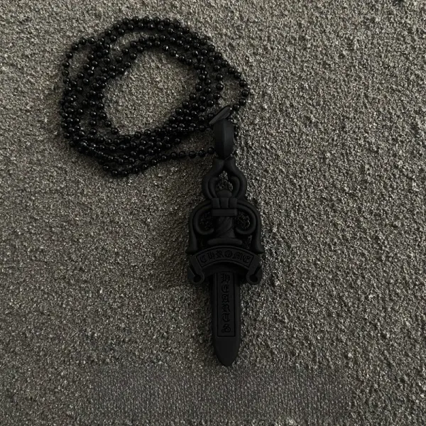Chrome Hearts Dagger Pendant Necklace Black Jewelry - 1