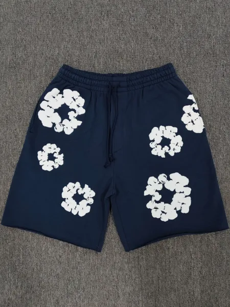 Design Floral Print Navy Sweatshorts Shorts - 1