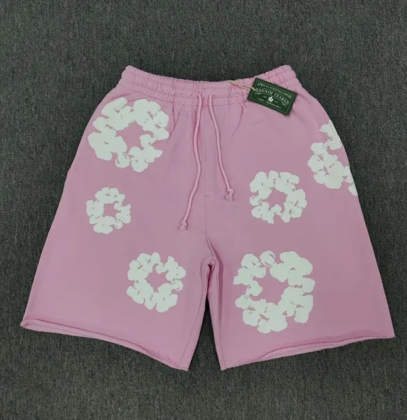 Denim Tears Floral Print Pink Sweatshorts Shorts - 1