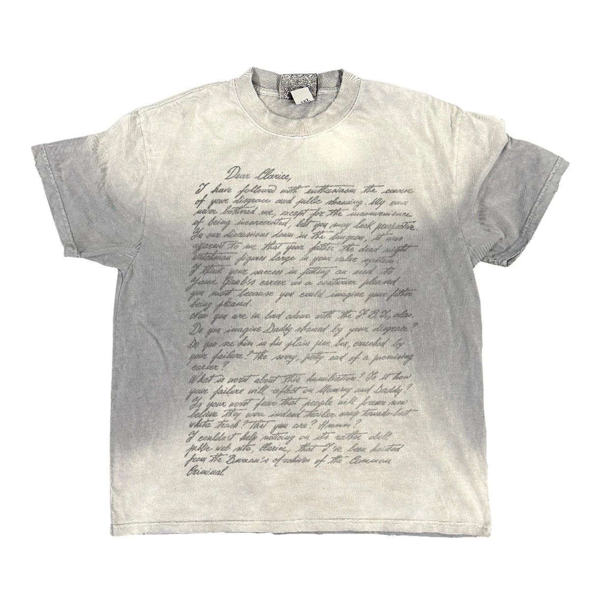 Design Letterpress Script T-Shirt Gray Washed - 4