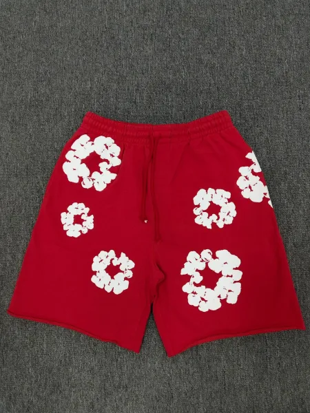 Design Floral Print Red Sweatshorts Shorts - 1