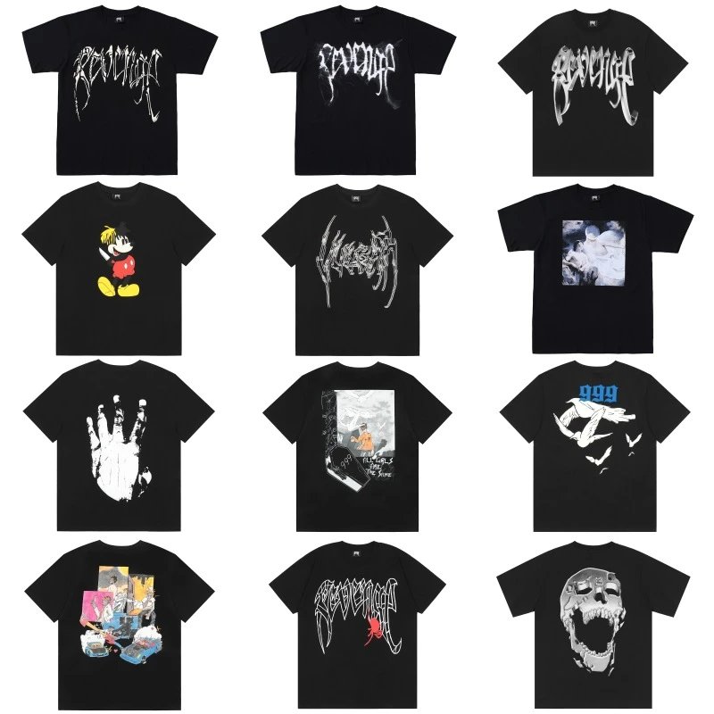 [DX159] Hip Hop Short Sleeve T-Shirt Unisex Couple Casual Dark Style Tee