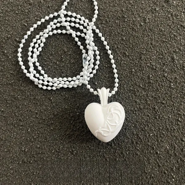 Design Heart Pendant Necklace White Jewelry - 1