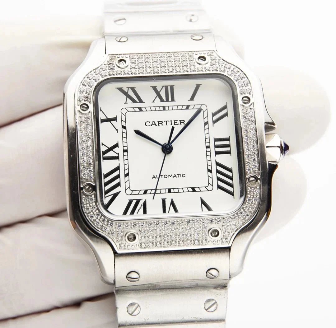 【单排钻】银壳·白盘钢带