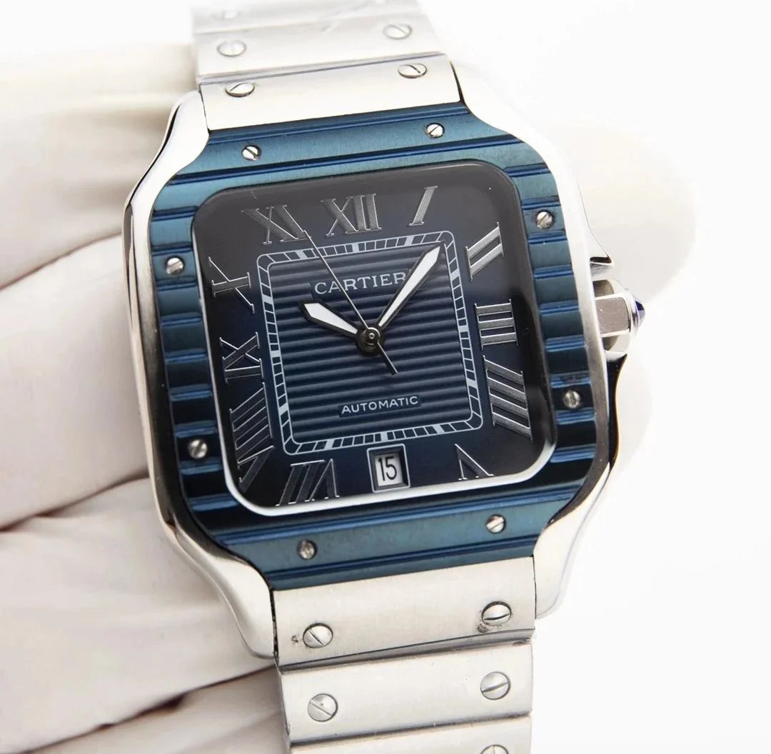 【蓝圈】银壳·纹路蓝盘钢带