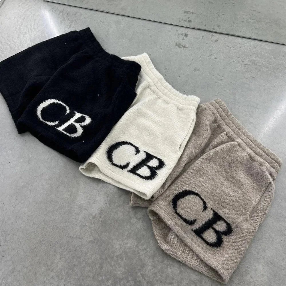 Letter C*B* Knit Drawstring Shorts