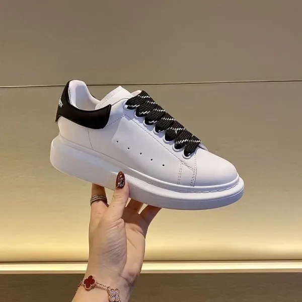 Alexander McQueen Oversized Sneaker White with Black Laces Chunky Sneakers - 1