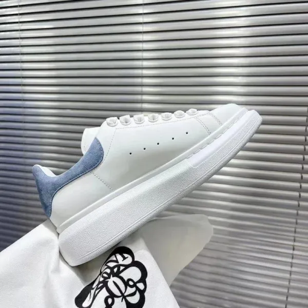 Alexander McQueen Oversized Sneaker White with Light Blue Suede Accent Sneakers Chunky Sneakers - 1