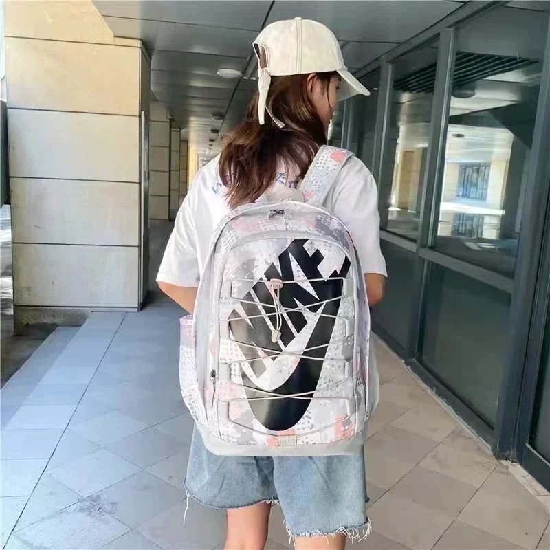 Nike Swoosh Mesh-Overlay Black Backpack - 21