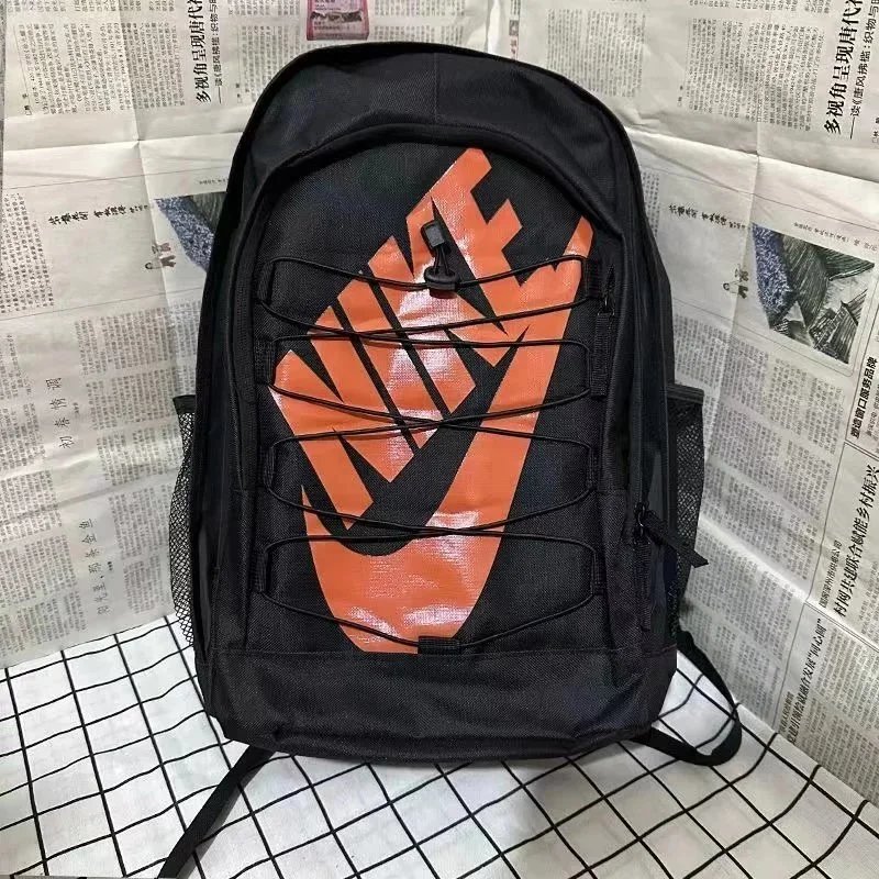 Nike Swoosh Mesh-Overlay Black Backpack - 27