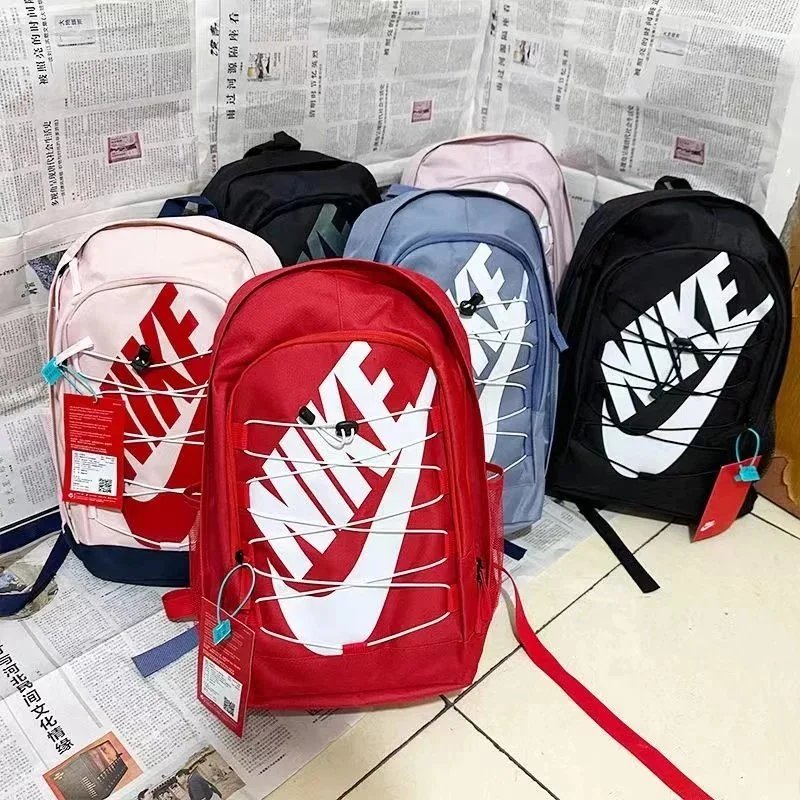 Nike Swoosh Mesh-Overlay Black Backpack - 22