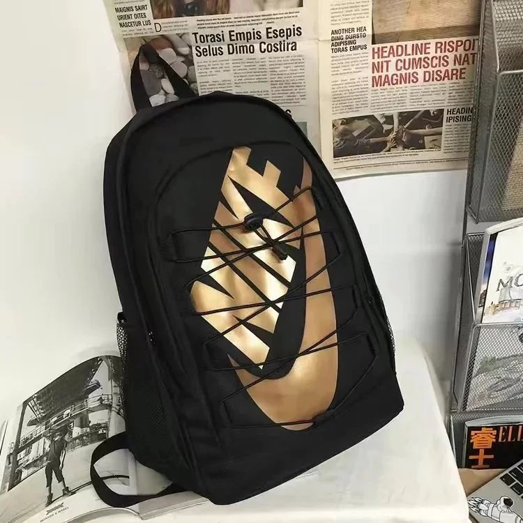 Nike Swoosh Mesh-Overlay Black Backpack - 34