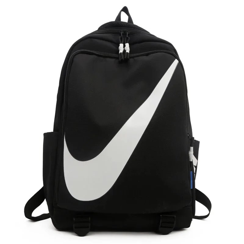 Nike Swoosh Mesh-Overlay Black Backpack - 19