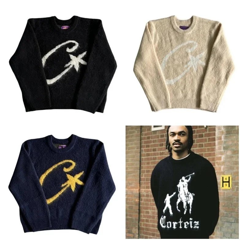 Graphic Print Crewneck Sweaters