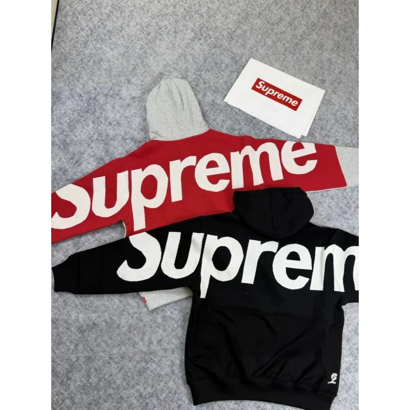 Overseas Stock Premium Classic Supreme Big Logo Embroidered Back Hoodie American Streetwear