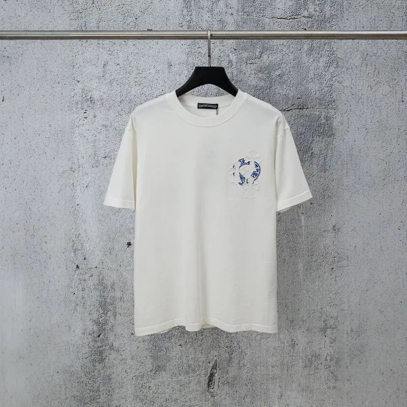 Chrome Hearts Cross Embroidered White Black Graphic Tee