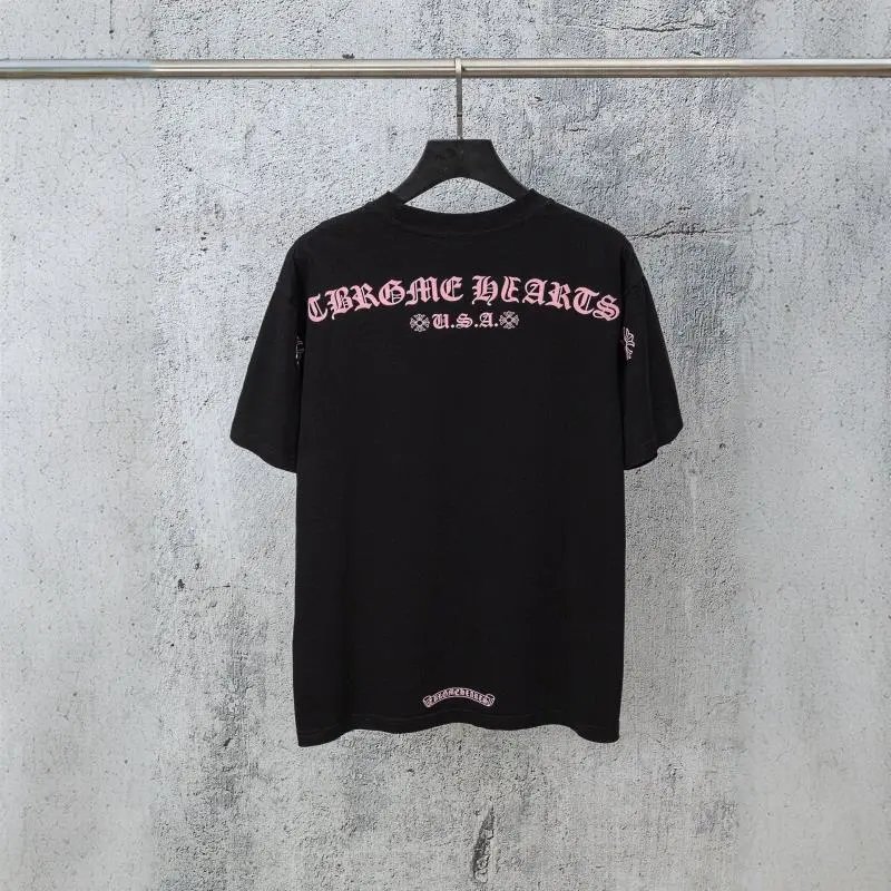 Chrome Hearts Cross Embroidered White Black Graphic Tee