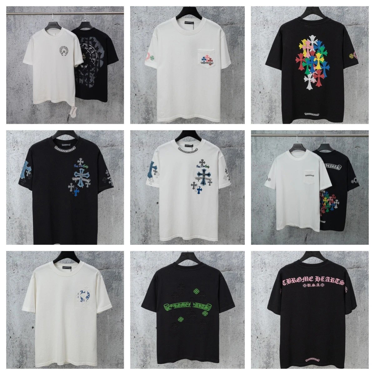 Cross Print Crew Neck T-Shirt