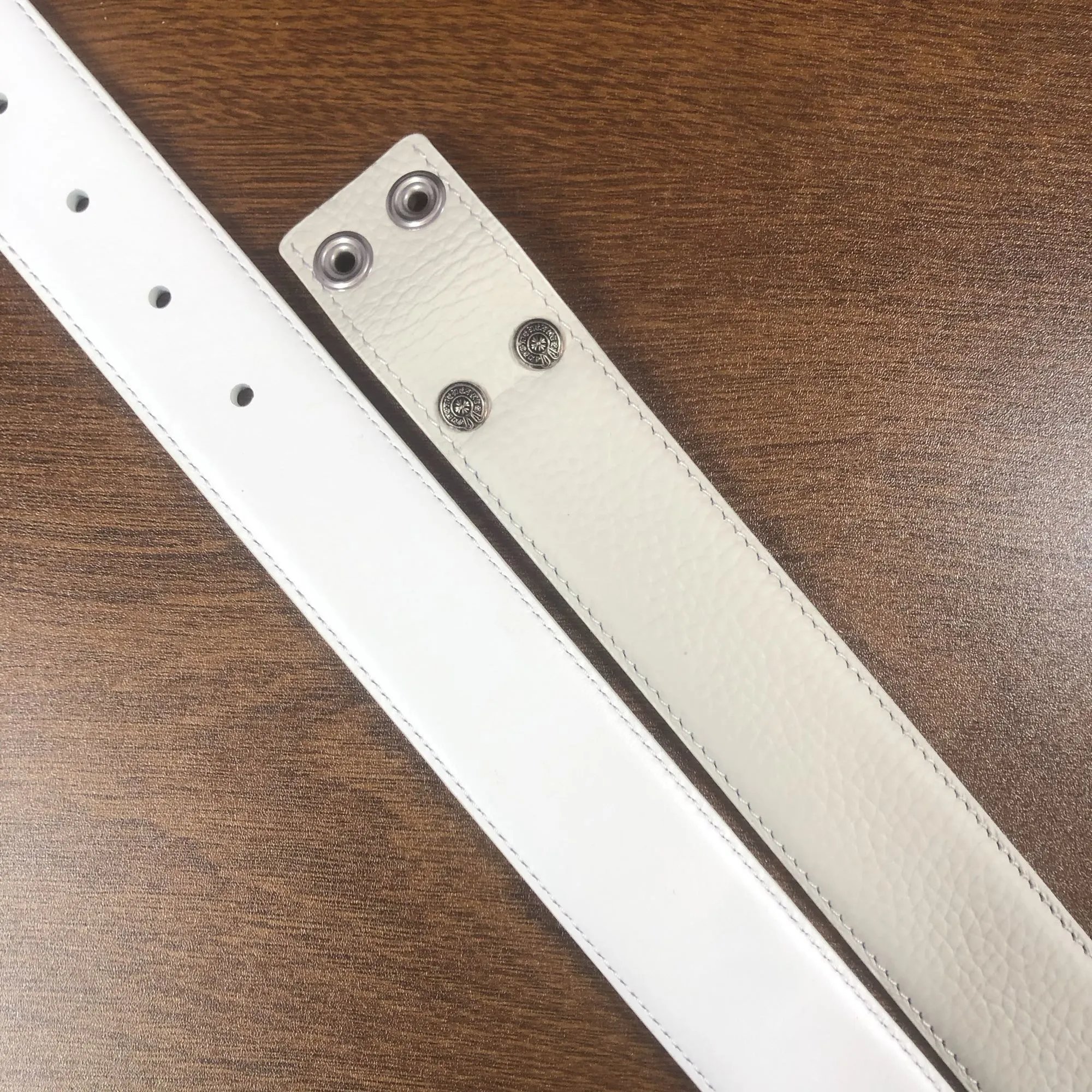 First layer cowhide white belt