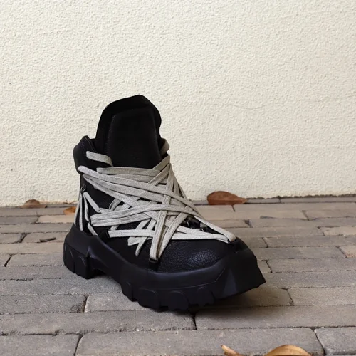 Rick Owens Megalace Tractor Boots
