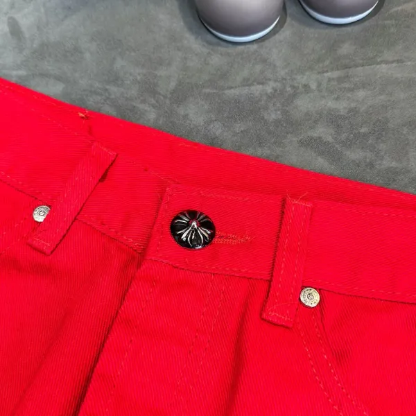 Chrome Hearts x Denim Tears Red Cross-Embroidered Jeans - 8