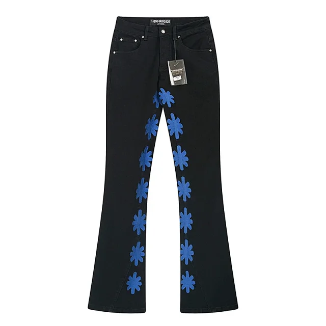 Unbranded Jeans Flared with floral appliqué product detail image 13