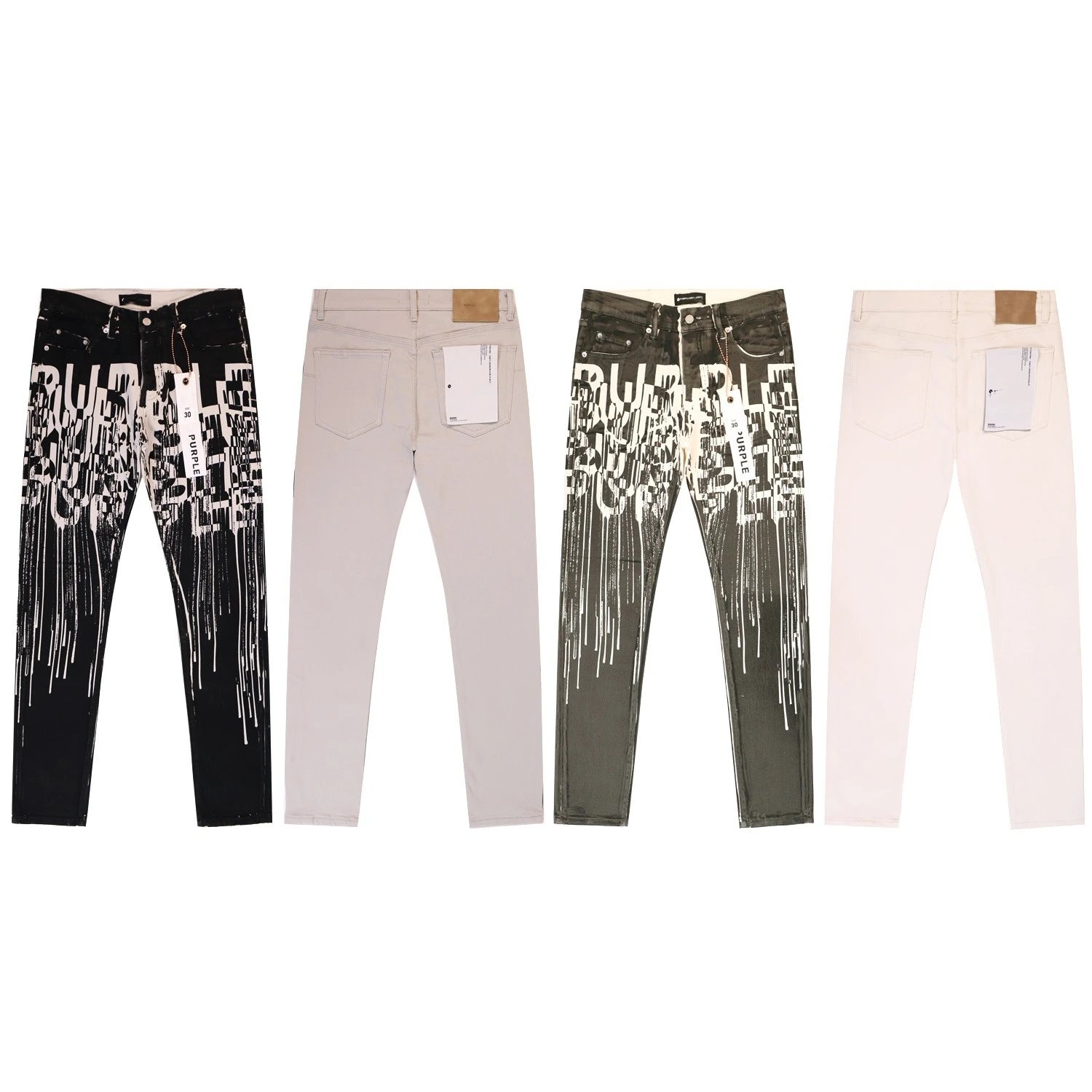 Design Skeleton Print Distressed Black Jeans - 10