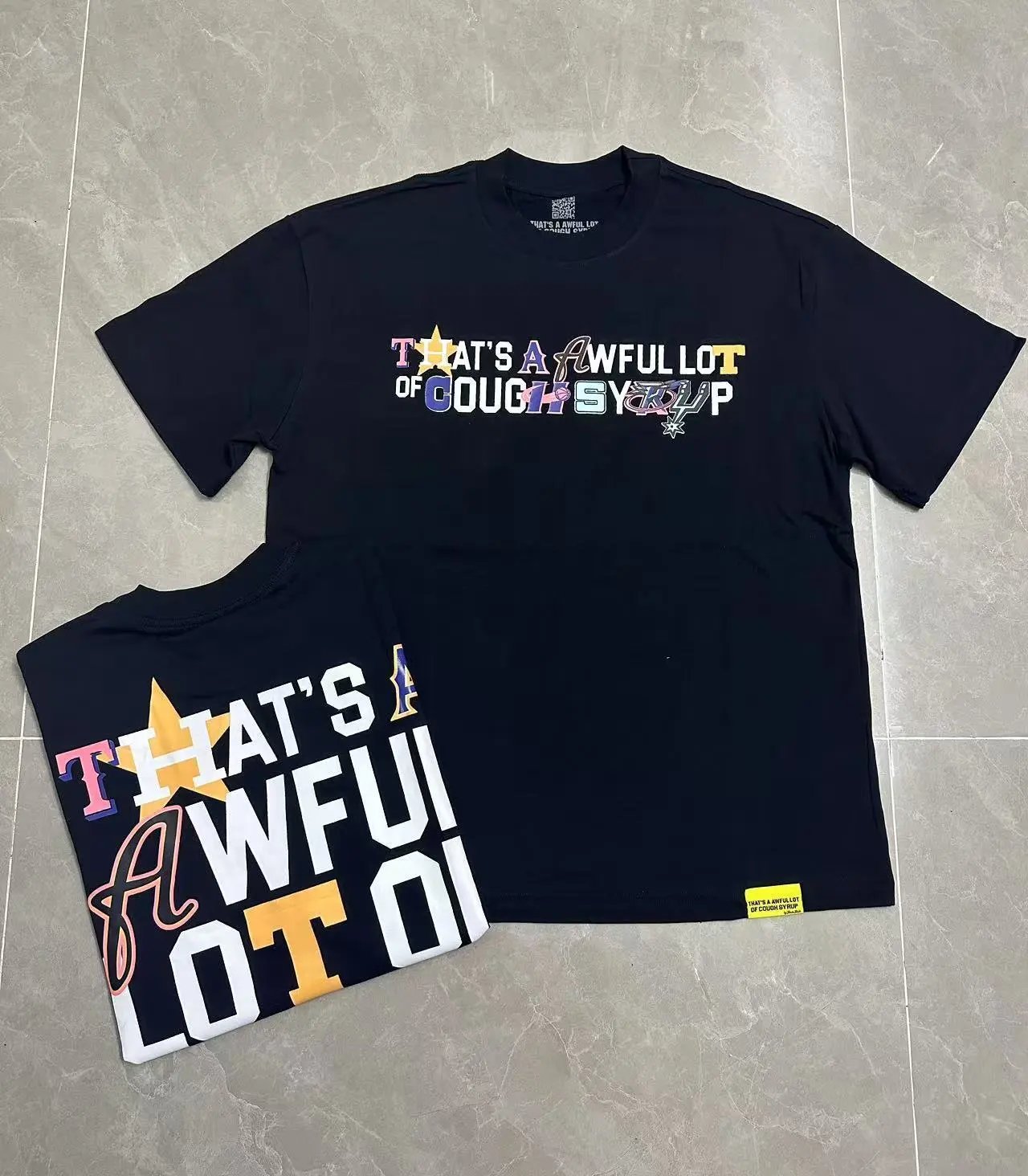 Cough Syrup x MLB Los Angeles Dodgers '04' Black T-Shirt - 19