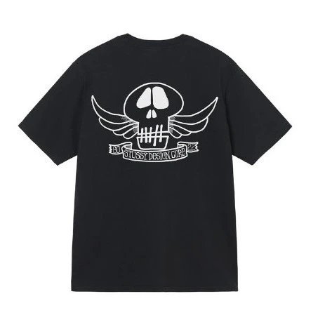 Stüssy T-Shirts Short-Sleeve Graphic Print T-Shirt — Black [Bone]