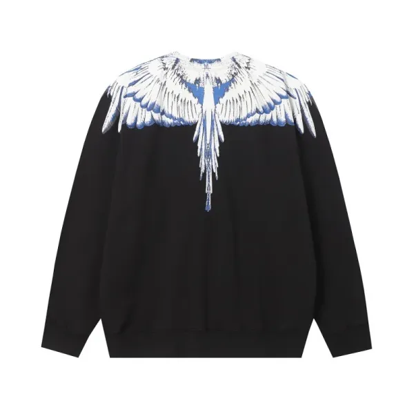 Design Feather Necklace Print Black Hoodie - 24