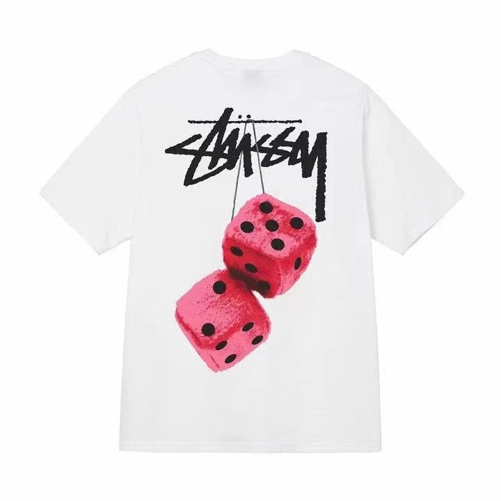 Stüssy T-Shirts Short-Sleeve Graphic Print T-Shirt — White [Dice]