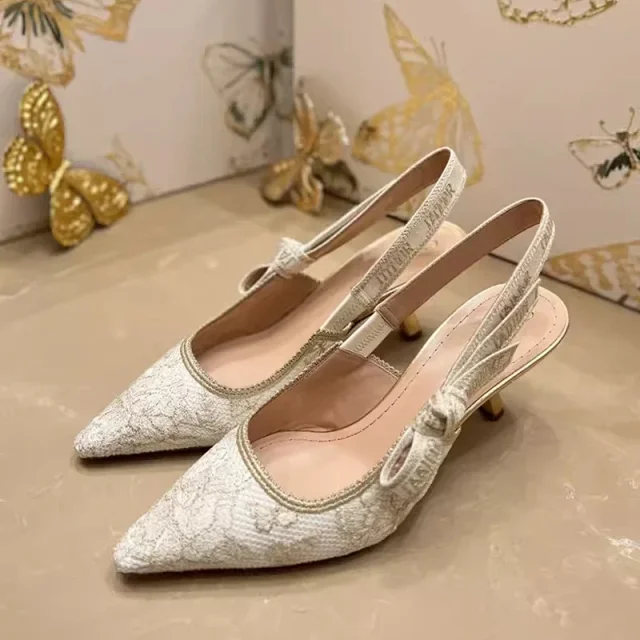 Dior High Heels J'Adior embroidered pointed-toe slingback pumps product detail image 7