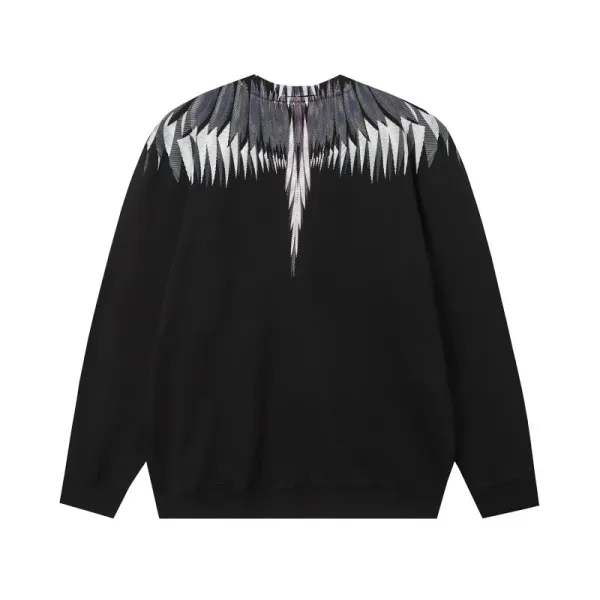 Design Feather Necklace Print Black Hoodie - 22