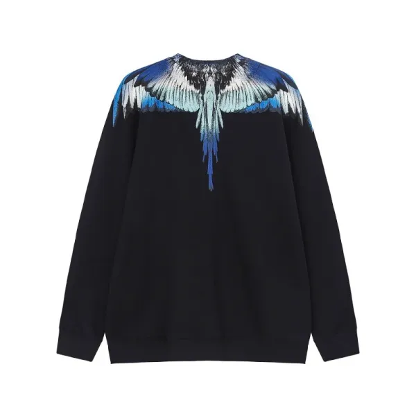 Design Feather Necklace Print Black Hoodie - 46