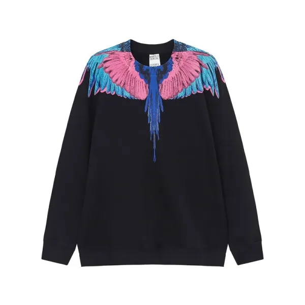 Design Feather Necklace Print Black Hoodie - 50