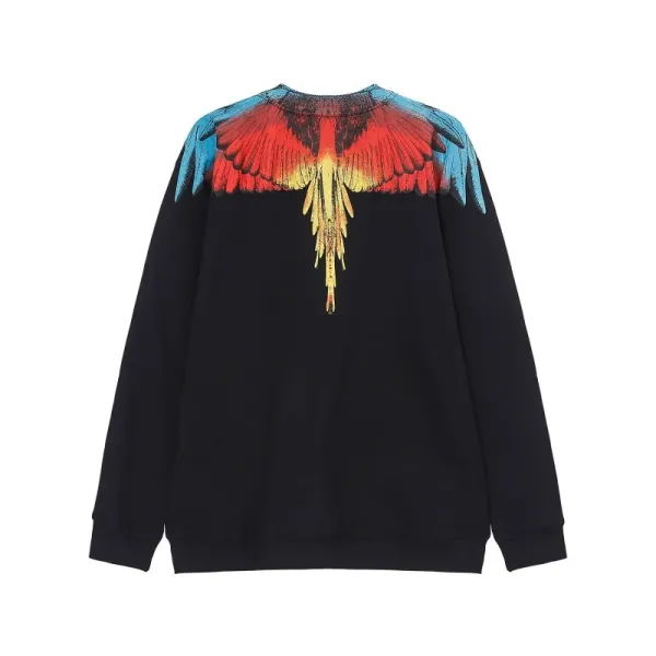 Design Feather Necklace Print Black Hoodie - 55