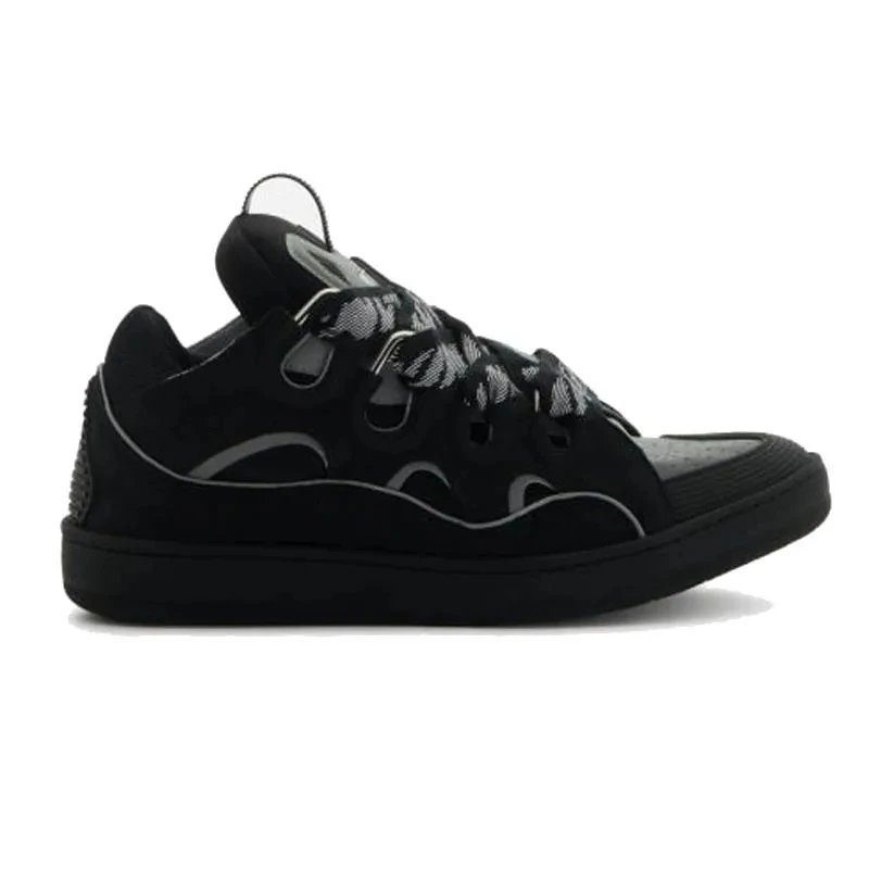 Unbranded Sneakers Low-top wavy-panel with patterned laces image 4