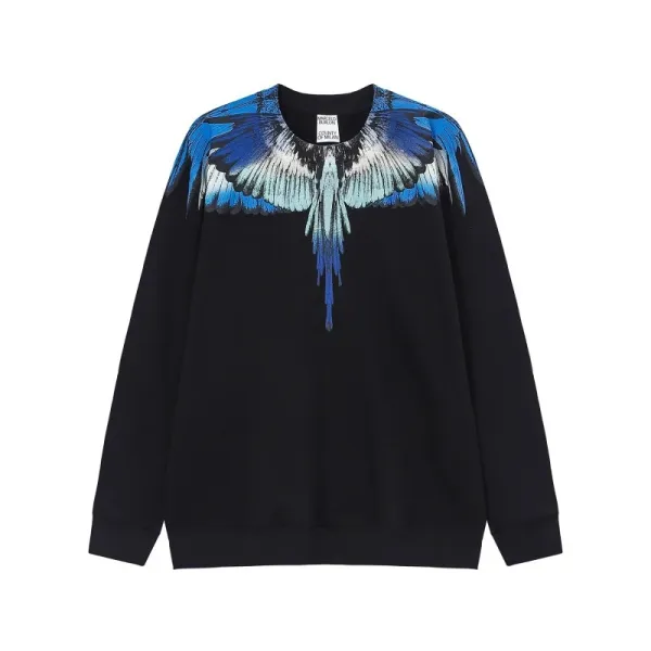 Design Feather Necklace Print Black Hoodie - 45
