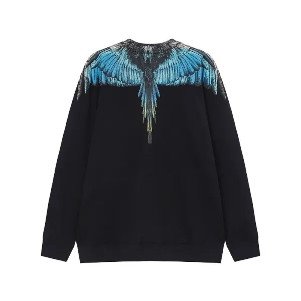 Design Feather Necklace Print Black Hoodie - 53