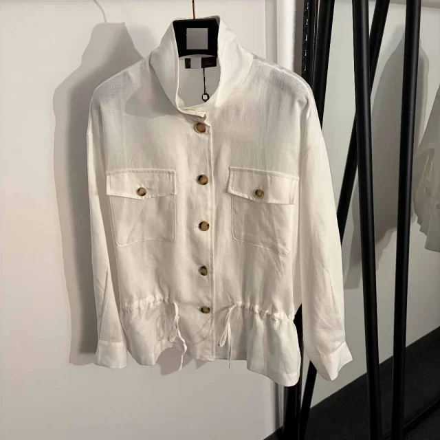 Unbranded Matching Sets Stand-Collar Drawstring-Waist Shirt and Wide-Leg Trousers Set product detail image 3