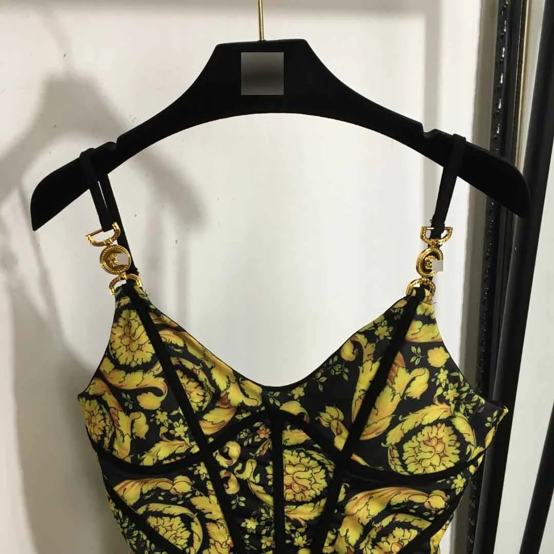 Design Black Ruched Bodysuit with Gold Chain Strap Detail Underwear - 6