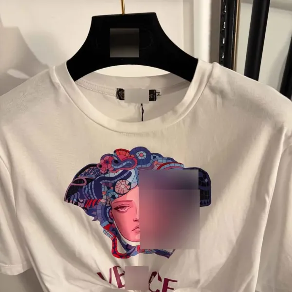Versace Medusa Graphic Knotted Cropped T-Shirt Black - 6