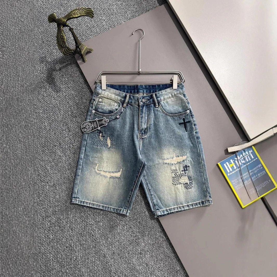 Chrome Hearts Shorts Graphic Distressed Denim image 3