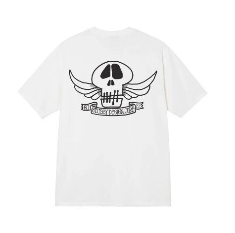 Stüssy T-Shirts Short-Sleeve Graphic Print T-Shirt — White [Bone]