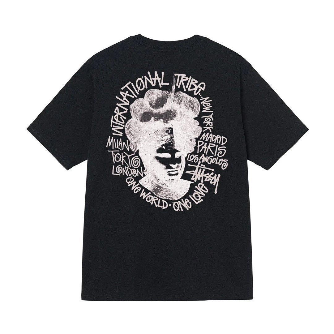 Stüssy T-Shirts Short-Sleeve Graphic Print T-Shirt — Black [Character]