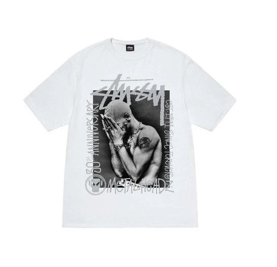 Stüssy T-Shirts Short-Sleeve Graphic Print T-Shirt — White [Band]