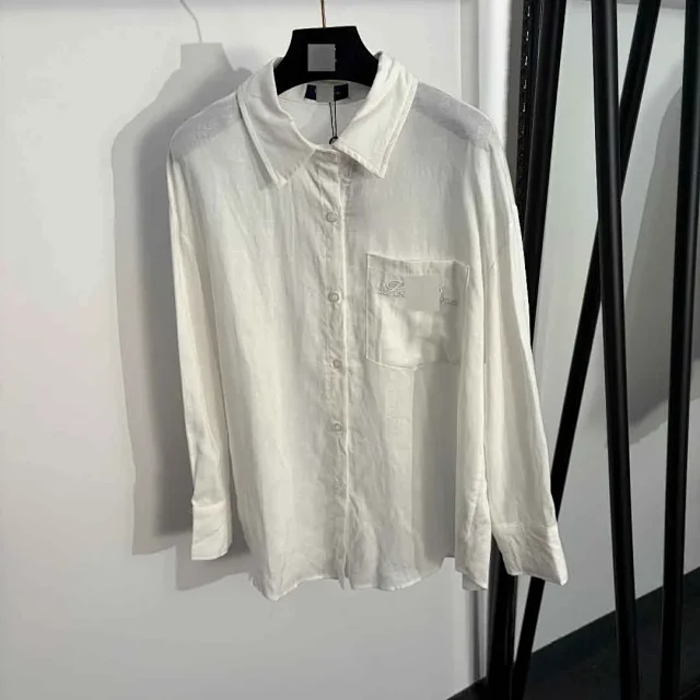 Loro Piana Matching Sets Embroidered Pocket Linen Shirt and Drawstring Shorts Set product detail image 3